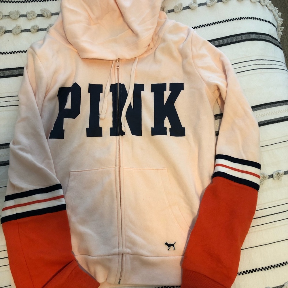 Pink hoodie in orange